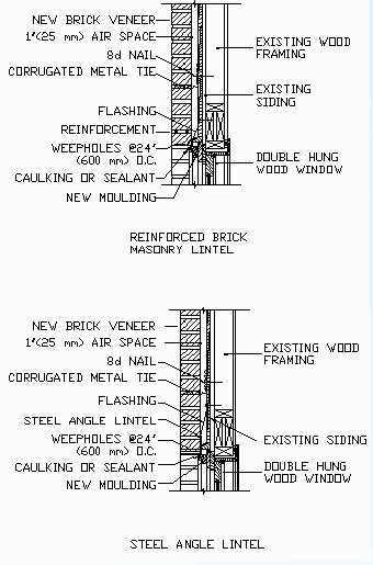 technical diagram of brick screen wall
