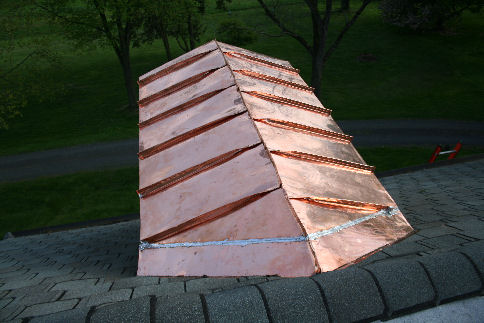 copper standing seam roof complete