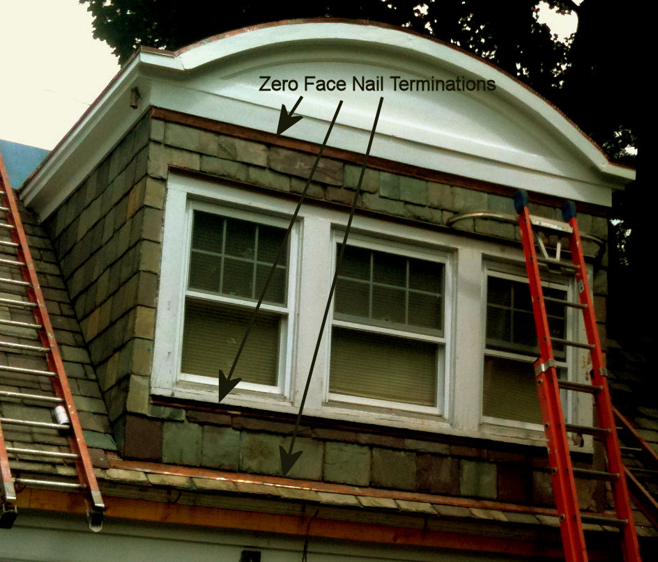 Slate terminations without face nails!