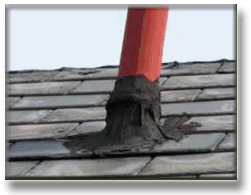 Pa Black Slate Plumbing Vent sealed with "Muck"