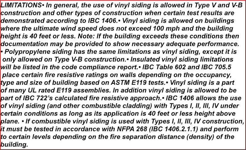 siding 40 ft. limit