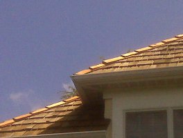 New growth cedar wood roof repair of hip and ridge caps 