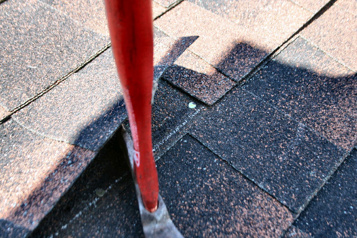 nail in butt joint of asphalt roofing shingle