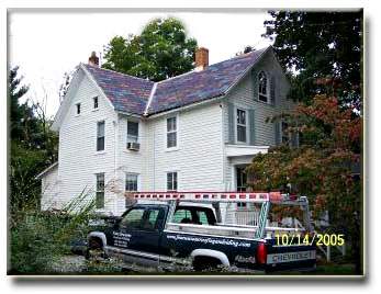 Colorful recycled Vermont slate roof